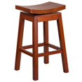 thumbnail image 1 of Flash Furniture 30" Saddle Seat Bar Stool in Light Cherry, 1 of 4