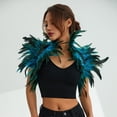 thumbnail image 3 of Fortune Cape Gothique à Plumes pour Femmes Halloween Cosplay Fête Châle à Lacets Boléro, 3 of 8