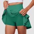thumbnail image 3 of Lenpel Shorts for Women High Waisted Ruffle Flowy Mini Tennis Skirts with Built in Shorts Running Workout Athletic Skorts, 3 of 5