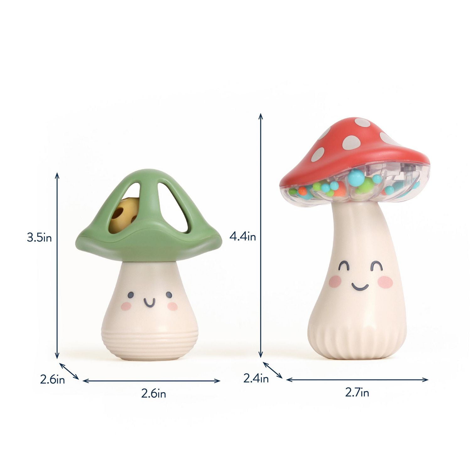 Itzy Ritzy Mini Maraca Ensemble musical de 2 pièces, tête en plastique, pour nourrissons, 6 mois et plus