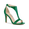 thumbnail image 1 of BLISSFUL STEP Women's T Strap Open Toe Stiletto Heel Sandals Green 7, 1 of 8