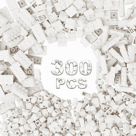 WEBRICK 300 Pcs Briques de Construction Classiques Blanches Briques en Vrac Compatibles avec Lego et Grandes Marques Pièces et Morceaux Jouets de Blocs de Construction Créatifs pour Garçons Filles Âgés de 6 7 8 9 10 Ans