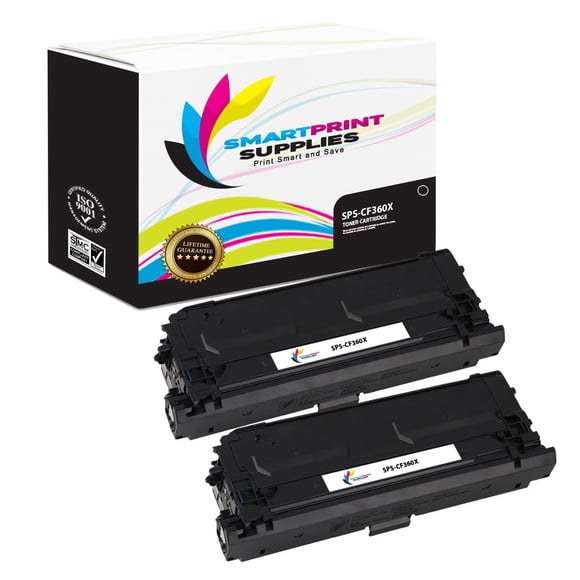 Smart Print Supplies Cartouche de Toner Noire à Rendement Élevé Compatible 508X CF360X de Remplacement pour Imprimantes HP Laserjet Enterprise M552 M553 MFP M577 (12 500 Pages) - Lot de 2
