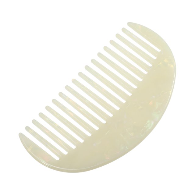 Unique Bargains 1 Pcs Peigne à Dents Larges Demi-Rond pour Femmes Cheveux Bouclés Épais Ondulés Raides Beige