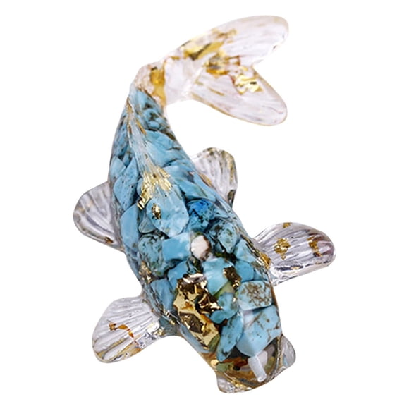 Desktop Ornament Natural Gravel Fish Shape Small Decorative Ornaments for Cars and