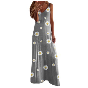 EQWLJWE Robes d'Été pour Femmes 2023 Liquidation Robes pour Femmes Mode Femmes Robe Décontractée à Imprimé Floral, Dos Nu, Sans Bretelles, à Volants, Bandage