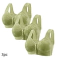 thumbnail image 2 of Timegard 3pc Front Closure Bras for Women Plus Size Wirefree Full Coverage Comfort Everyday Bralette, 2 of 3