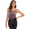 thumbnail image 1 of INSPIRE CHIC Camisole Courte à Paillettes à Bretelles Spaghetti pour Femme G Violet, 1 of 5