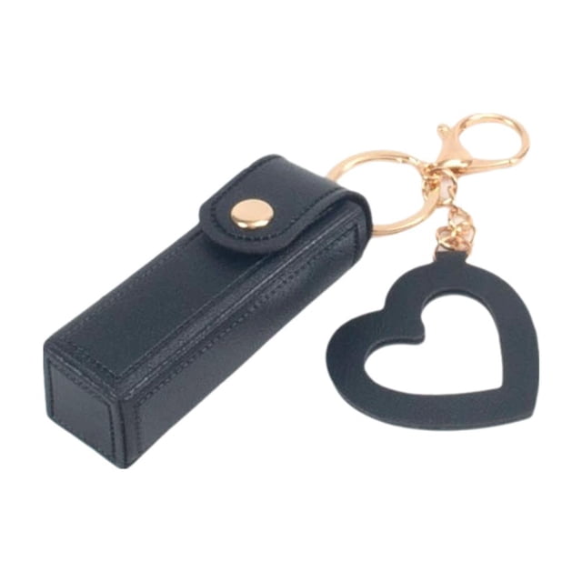 PU Leather Lipstick Case Keychain, Portable Lip Balm Holder with Clip, Travel Makeup Storage Case