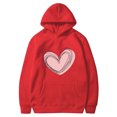 thumbnail image 5 of Plebaso Sweat à Capuche Imprimé Cœur pour Femmes, Manches Longues, Pull Ample avec Poches, 5 of 5