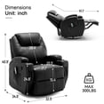 thumbnail image 2 of YSICK Swivel Rocker Recliner Chair with Massage PU Leather for Living Room,Black, 2 of 7
