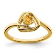 thumbnail image 1 of Diamond2Deal 14k Bague Triangle Citrine en Or Jaune pour Femmes Taille - 7, 1 of 2