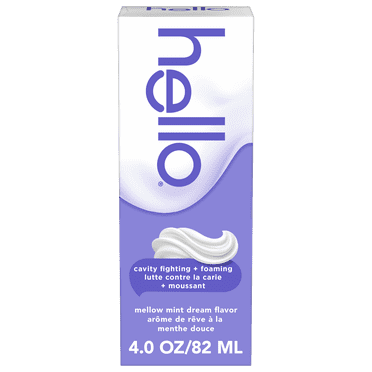 hello Whipped Fluoride Toothpaste, Minty Foam Toothpaste, Mellow Mint, 82 mL
