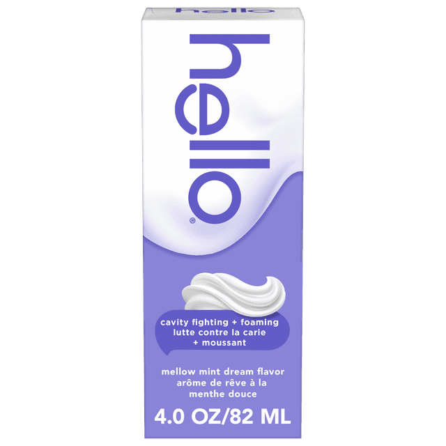 hello Whipped Fluoride Toothpaste, Minty Foam Toothpaste, Mellow Mint, 82 mL
