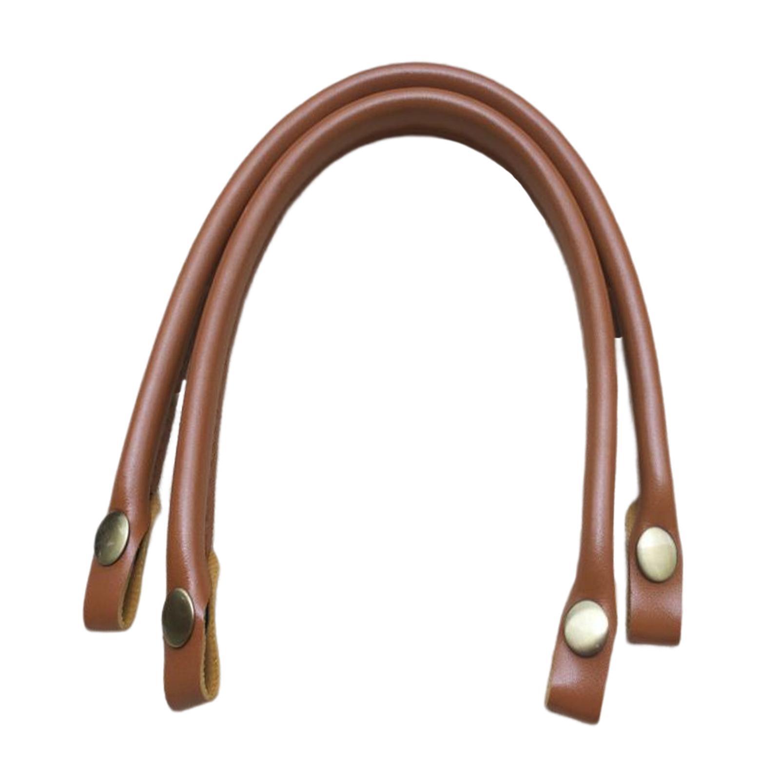 fastboy 2x Fashionable PU Leather Bag Handles for DIY Crafting Light Brown 40cm 1Set