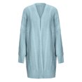 thumbnail image 4 of IROINID Women's Open Front Cardigans Sweater Solid Color Casual Mid-Long Long Sleeve Knitting Cable Sweaters Tops, 4 of 6