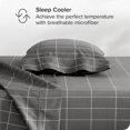 thumbnail image 3 of Bare Home Ultra-Soft Sheet Set - Premium 1800 Collection - Deep Pockets - 3-Pieces - Twin, Grid - Gray/White, 3 of 8