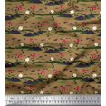 thumbnail image 1 of Soimoi Moss Georgette Fabric Insect,Leaves & Floral Artistic Print Fabric by Yard 42 Inch Wide, 1 of 3