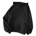 thumbnail image 1 of Rbaofujie Chandails Légers pour Femmes Mode Féminine Classique Uni à Manches Longues à Capuche avec Poche Chandail Noir à Motif Chandails à Capuche pour Femmes, 1 of 2