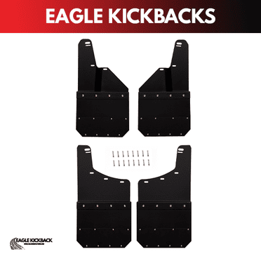 Eagle Manufacturing 12″ Kick Back Mud Flaps All Black (4PC) - 2020-2024 GMC Sierra 2500/3500 only!