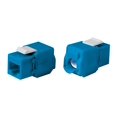thumbnail image 1 of Monoprice Cat6A RJ45 Prise Keystone Sans Outil 180 Degrés pour Fil Plein 22-24AWG, Bleu, 1 of 2
