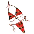 thumbnail image 4 of DPTALR Women Sexy Solid And Printed Swimwear Bikini Split Swimsuit Set, 4 of 5