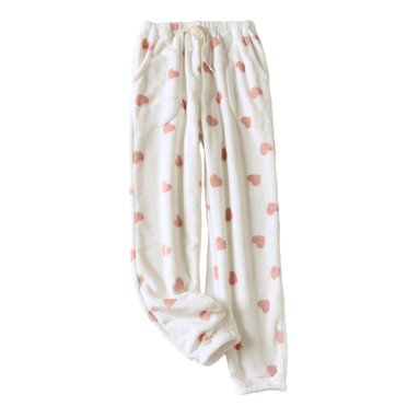 HAiming Womens Printed Pajama Pants Fuzzy Fleece Cozy Lounge Pants with Pockets Winter Warm Pjs Bottoms
