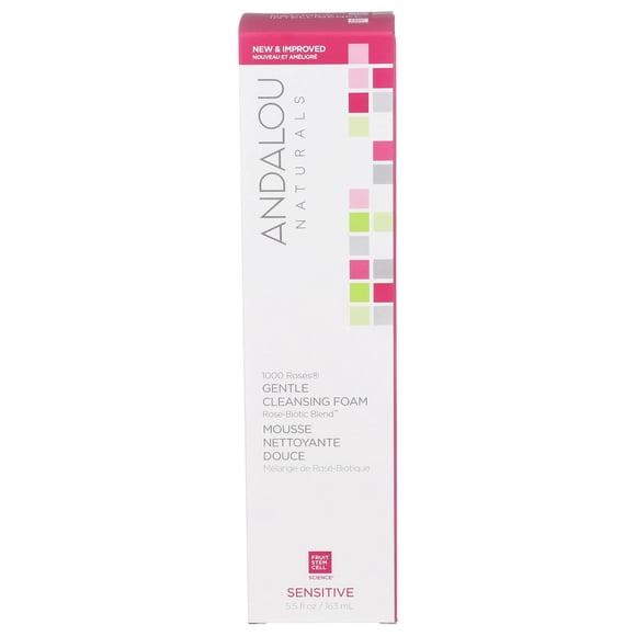 Andalou Naturals, 1000 Roses, Gentle Cleansing Foam, Sensitive, 5.5 fl oz (163 ml)