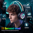 thumbnail image 3 of VEATOOL G3 USB Gaming Headset for PC, Computer Headphones with Microphone/Mic Noise Cancelling, 7.1 Surround Sound, RGB Light - Wired Headphones for PS4, PS5 Console, Laptop, 3 of 7