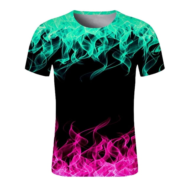 EGNMCR T-Shirts pour Homme Hommes Décontracté Col Rond Impression Numérique 3D Chandail D\'entraînement Physique Sport Manches Courtes T-Shirt Blouse Cadeaux pour Hommes