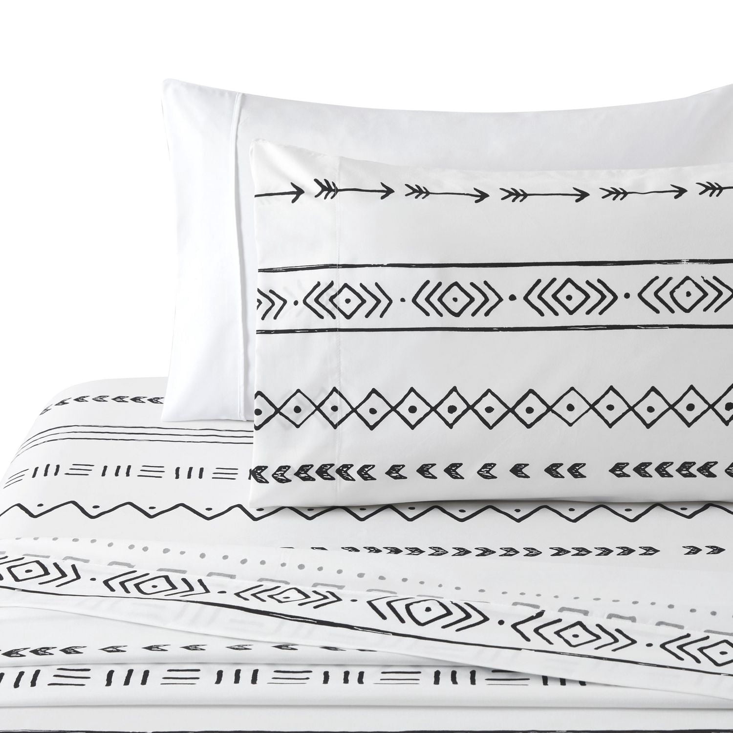 Literie Marina Décoration ultra douce et soyeuse, imprimée, en rayonne de bambou, toutes saisons, avec taies d'oreiller, motif géométrique moderne et simplifié