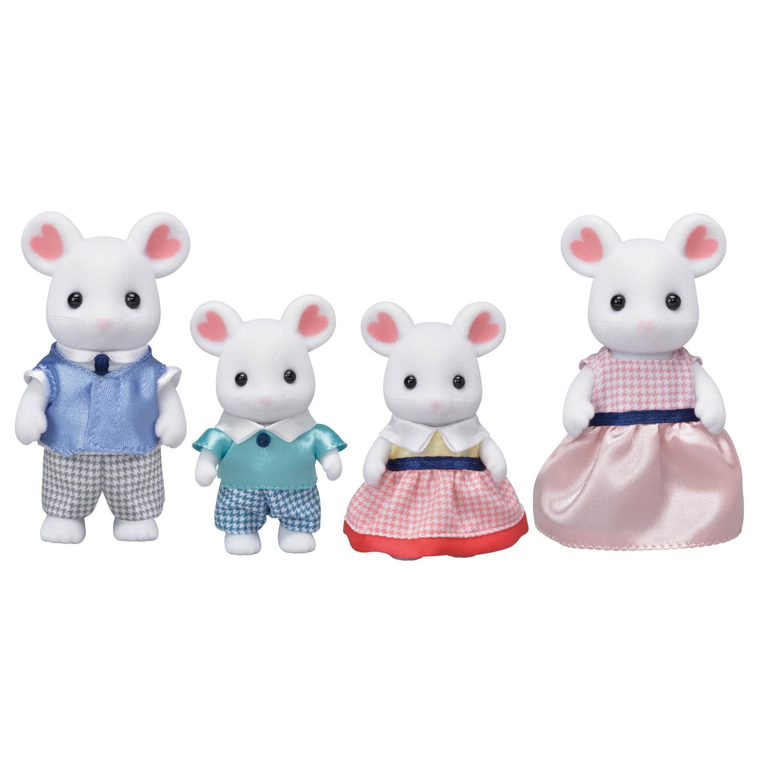 Famille Marshmallow Mouse de Calico Critters, ensemble de 4 poupées figurines à collectionner