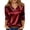 Red 3/4 linen tops for women, variant on justHIGH Cowl Neck 3/4 Sleeve Dressy Casual Tops for Women Satin Silky Office Work Blouses Summer Basic Loose Fit Tunic Shirts Yellow,S