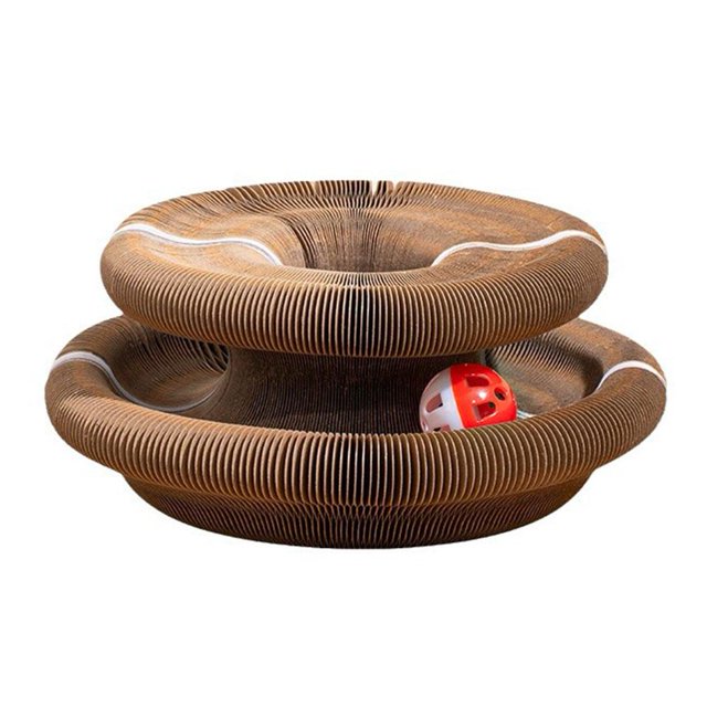 Marlene Kitty Kurlz, Jouet Chat Kitty Kurlz, Jouet Chat Curls Kitty, Jouet Planche à Gratter Magique Chat, Jouet Balle Chat Interactif, Jouet Planche à Gratter Pliable avec Clochette pour Chats d'Intérieur (1 Pce)