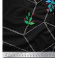 thumbnail image 1 of Soimoi Rayon Fabric Leaves,Red Berries & Maze Cube Geometric Decor Fabric Printed Yard 56 Inch Wide, 1 of 1