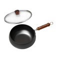 thumbnail image 3 of jifeng Wok Pan Gas Cookware Induction Cooker Frying Pan for Restaurant Kitchen Home 30cm glass lid, 3 of 9