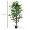 thumbnail image 3 of HOMCOM Ensemble de 2 Arbres Artificiels Ficus de 6 Pi pour Décoration Intérieure de la Maison, 3 of 10