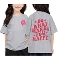 thumbnail image 1 of PMVFHDE Hauts Fille Fille Hauts Décontractés Filles Hauts à Manches Courtes Filles T-Shirts Graphiques Filles Hauts pour Filles T-Shirt Imprimé à Col Rond à Manches Courtes pour Garçons et Filles Gris Pâle, 8-9 Ans, 1 of 3