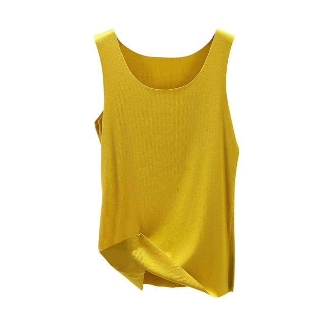 Timegard Camisoles de Pyjama pour Femmes Sans Manches à Col Rond Confortables et Douces Vêtements de Détente Décontractés Chemises de Pyjama Haut