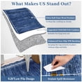 thumbnail image 3 of Scalloped Modern Abstract Area Rug 9x12 Large Washable Rug for Living Room, Non-Slip Soft Carpet for Bedroom, Scalloped Low-Pile Solid Print Rug for Dining Room Home Office, Navy Blue, 3 of 9
