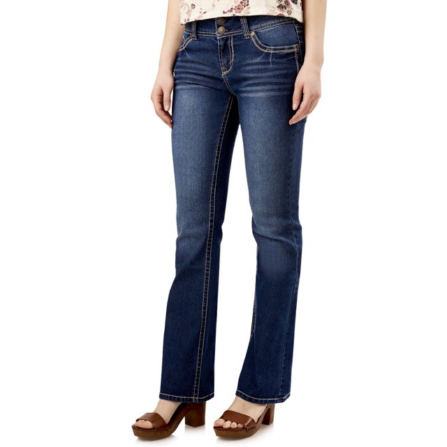 WallFlower Women's Luscious Curvy Bootcut Mid-Rise Insta Stretch Juniors Jeans (Standard and Plus)