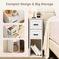 thumbnail image 3 of BERRY NEST Ensemble de 2 Tables de Chevet Étroites, Table de Chevet Moderne Blanche avec Tiroirs et Tablette Ouverte, Table d'Appoint Moderne pour Petits Espaces de Chambre, Appartements, Locataires, 3 of 8