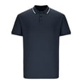 thumbnail image 2 of Besolor T-Shirt à Manches Courtes pour Homme, Col Ras du Cou Classique à Col Boutonné, Chandail Décontracté d'Été, T-Shirt Basique, 2 of 3