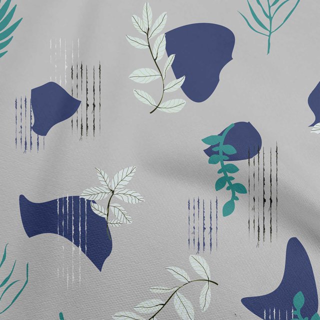 oneOone Cotton Poplin Light Gray Fabric Abstracts Fabric For Sewing Printed Craft Fabric By The Yard 56 Inch Wide