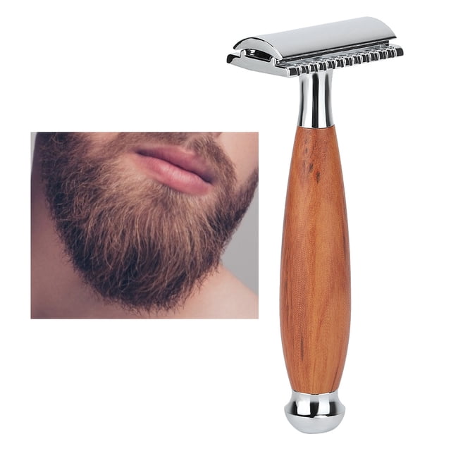 Manual Shaver, Wood Handle , Shaving Double Blade Men's Classic For Men Home