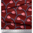 thumbnail image 2 of Soimoi polyester Crepe Fabric Leaves & Tulip Floral Decor Fabric Printed Yard 42 Inch Wide, 2 of 3
