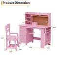 thumbnail image 4 of EDTara Study Desk and Chair Set for Children, Study Table for Kids - Features Bookshelf, Bulletin Board, Cabinets and Drawer, Pink, 4 of 6