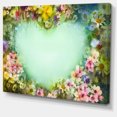 thumbnail image 2 of Vintage Flowers with Heart Shape - Large Floral Canvas Artwork, 2 of 4