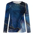 thumbnail image 4 of Hauts à Manches Longues pour Femmes Tunique Col Rond Blouse d'Automne Imprimée Coupe Ample Chemises, 4 of 4