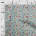 thumbnail image 2 of oneOone Rayon Teal Blue Fabric Abstract Floral Craft Projects Decor Fabric Printed By The Yard 56 Inch Wide, 2 of 4